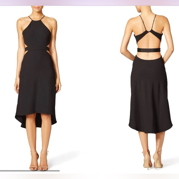 Halston Heritage Cut Out Cocktail Dress, White, 10, NWT - Picture 3 of 5